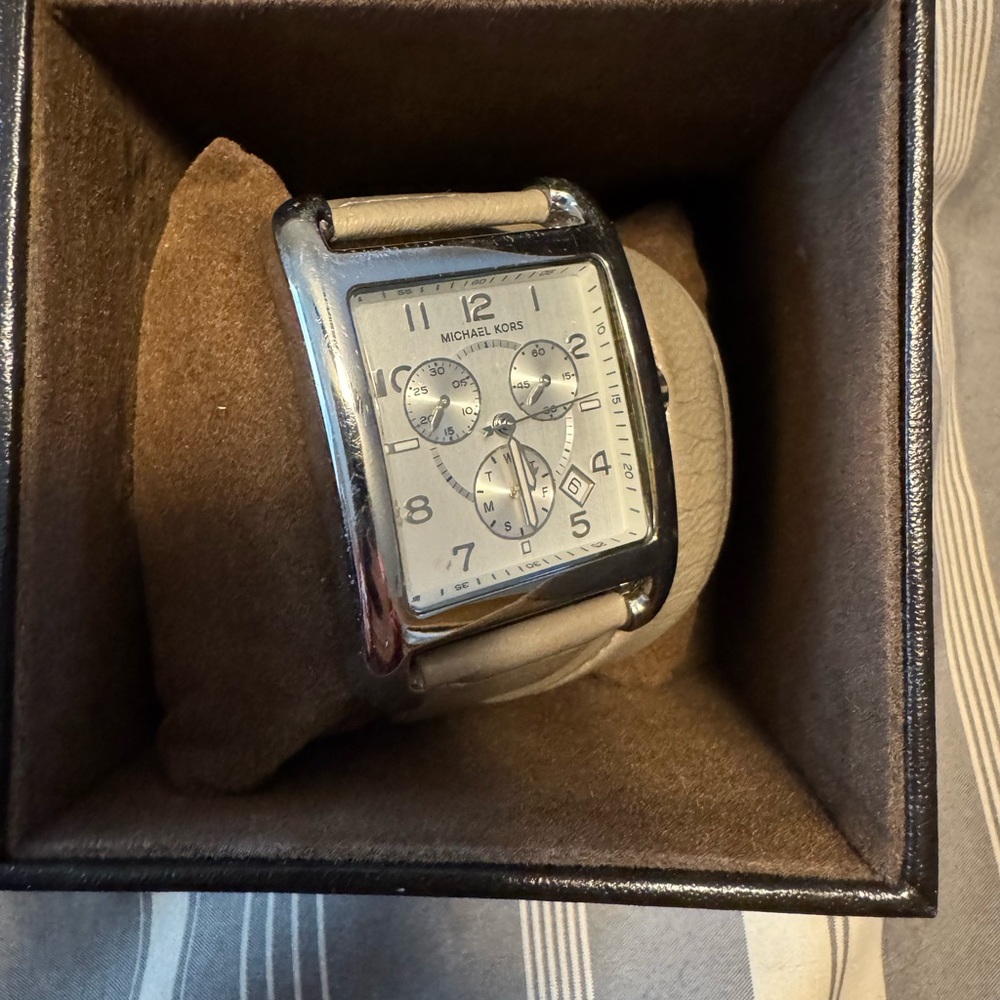 Michael Kors Silver and Tan Women’s Watch